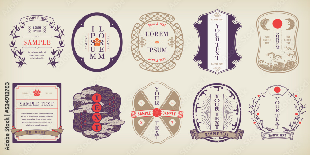 A retro design label set.