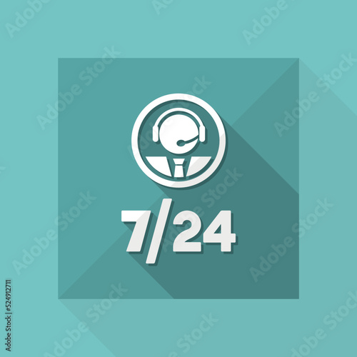 Phone assistance 7/24 - Vector web icon