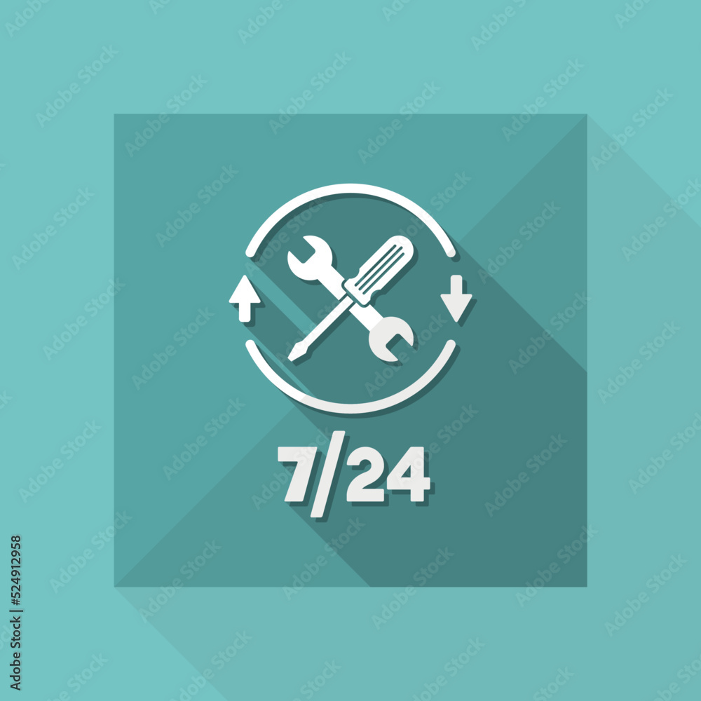 Assistance services 7/24 - Vector web icon Assistance services 7/24 - Vector web icon