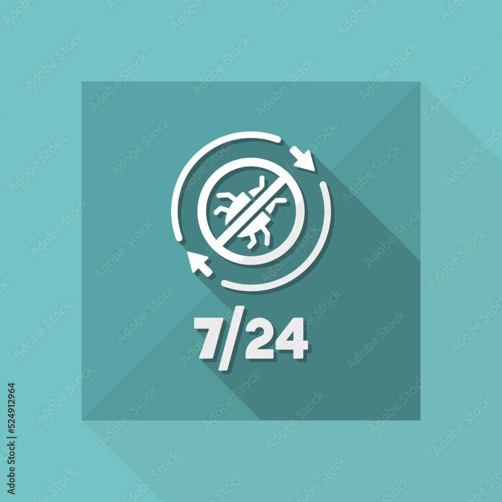 Antivirus service 24/7 - Minimal vector icon Antivirus service 24/7 - Minimal vector icon