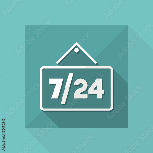 7/24 services signboard - Vector web icon