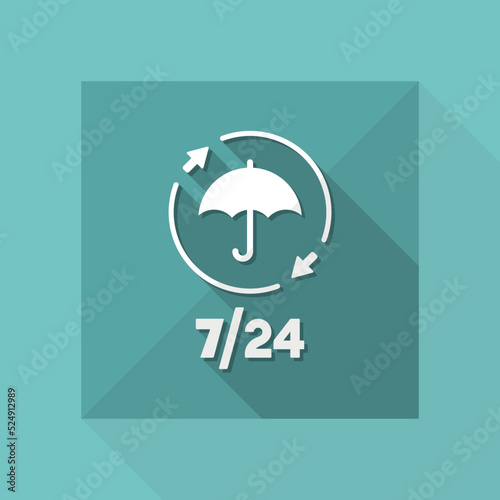 Steady protection services 24/7 - Vector web icon