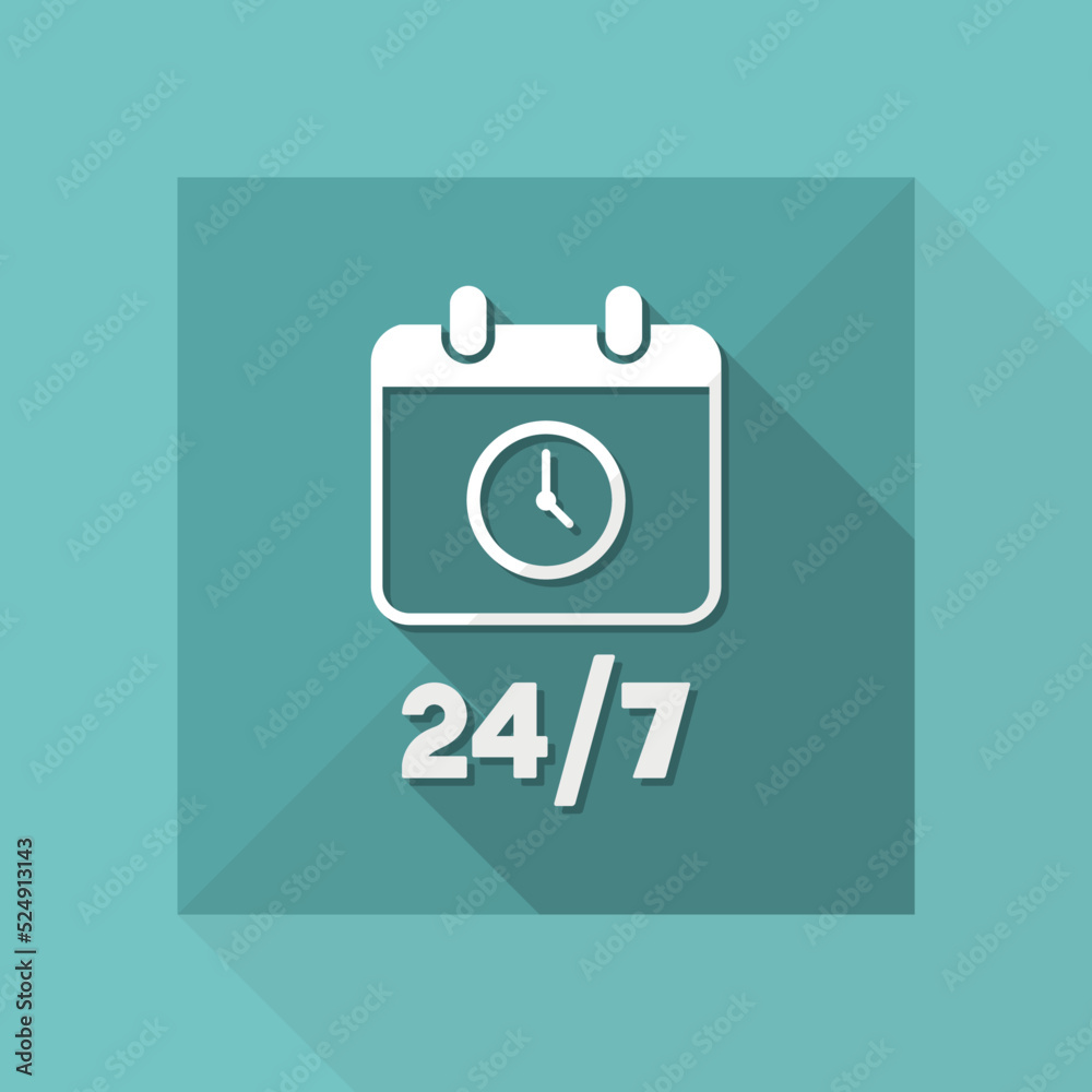 Calendar icon - 24/7 services - Vector web icon Calendar icon - 24/7 services - Vector web icon