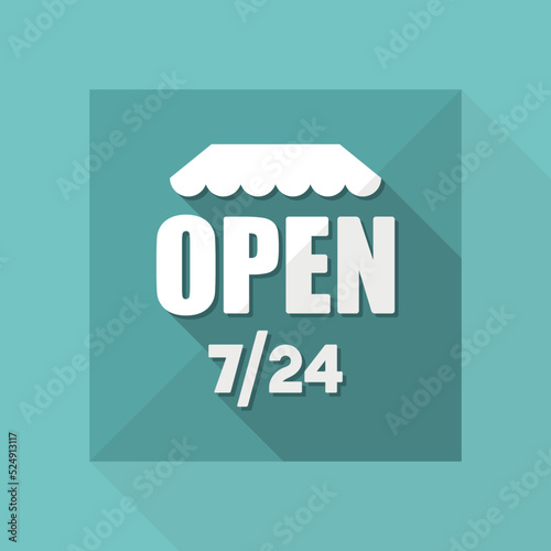 Store open 7/24 - Vector web icon