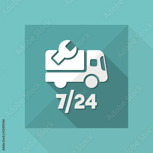 Steady truck assistance center - Vector web icon