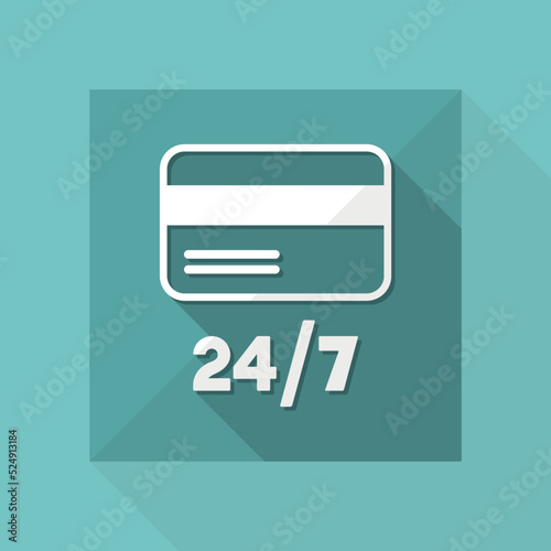 Steady credit card services 24/7 - Vector web icon