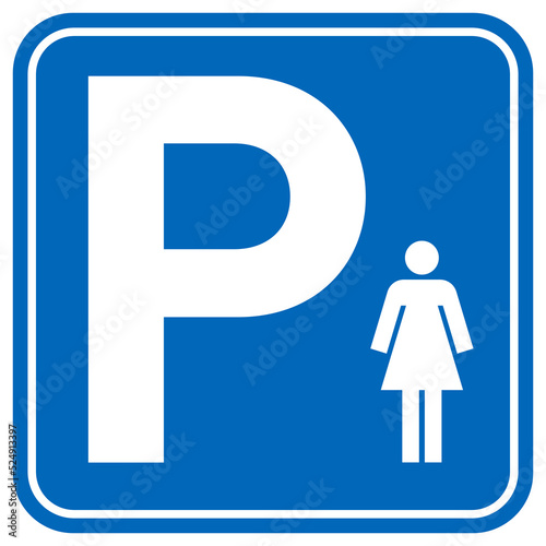 woman lady parking space sign