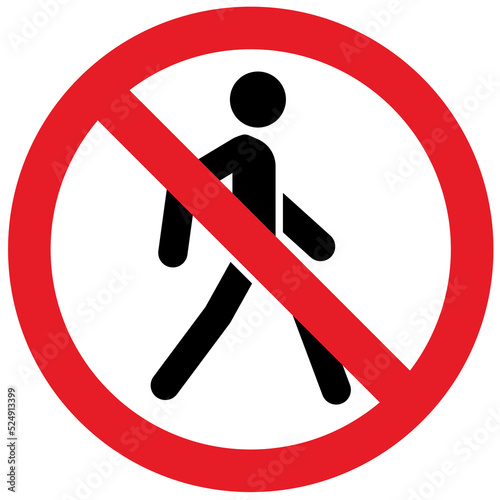 No entry road sign in red circle