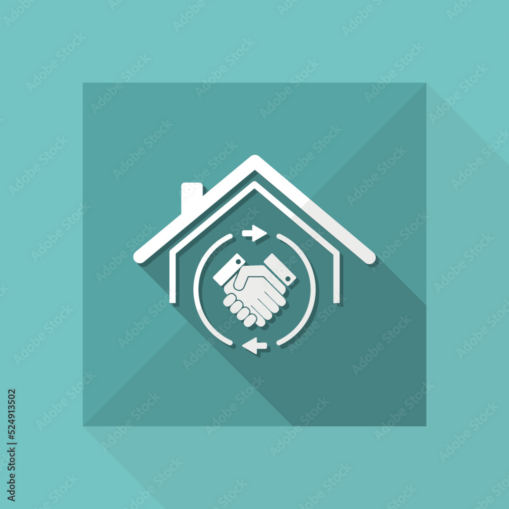 House mutual agreement - real estate- Vector web icon House mutual agreement - real estate- Vector web icon