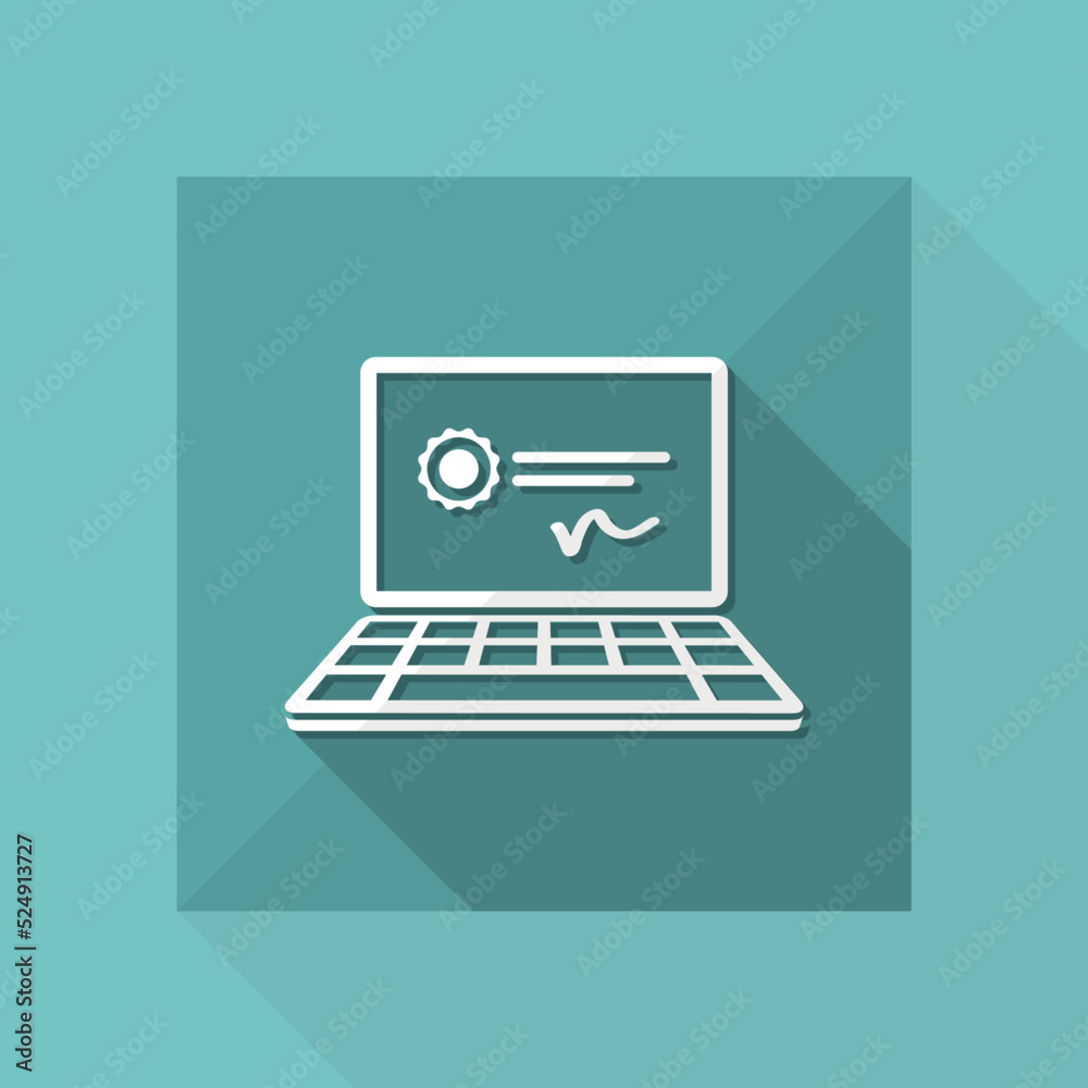 Digital certificate - Vector web icon Digital certificate - Vector web icon