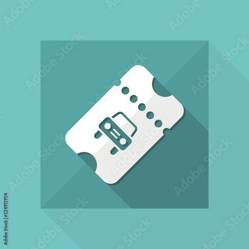 Car or taxi ticket - Vector web icon