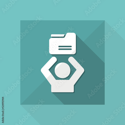Computer data folder - web support service - Vector web icon