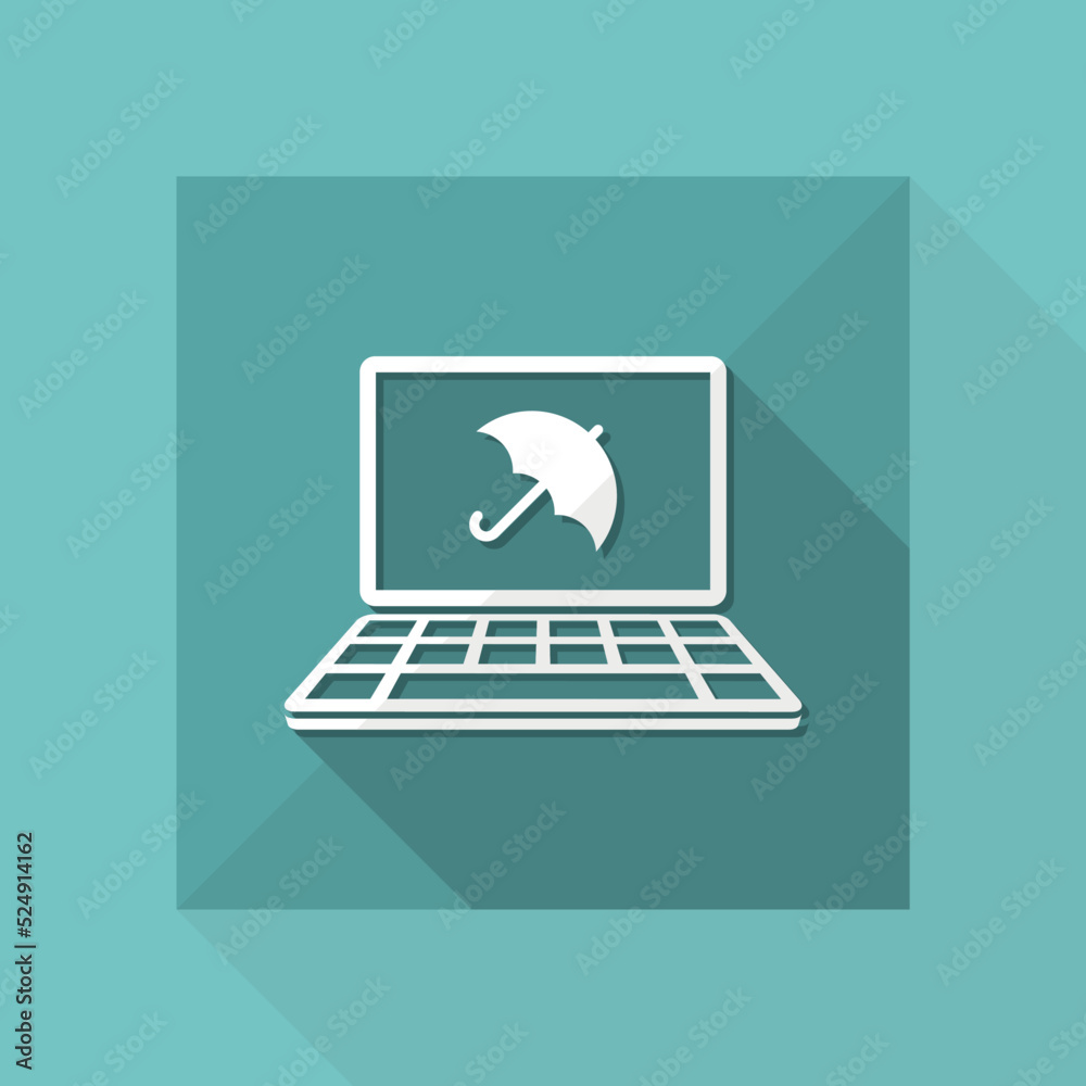 Computer protection - Vector web icon Computer protection - Vector web icon
