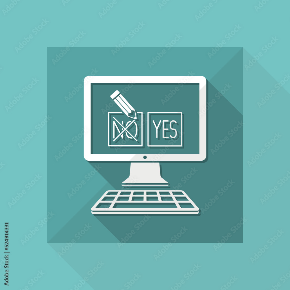 Check web option - Approve or decline - Vector flat icon Check web option - Approve or decline - Vector flat icon