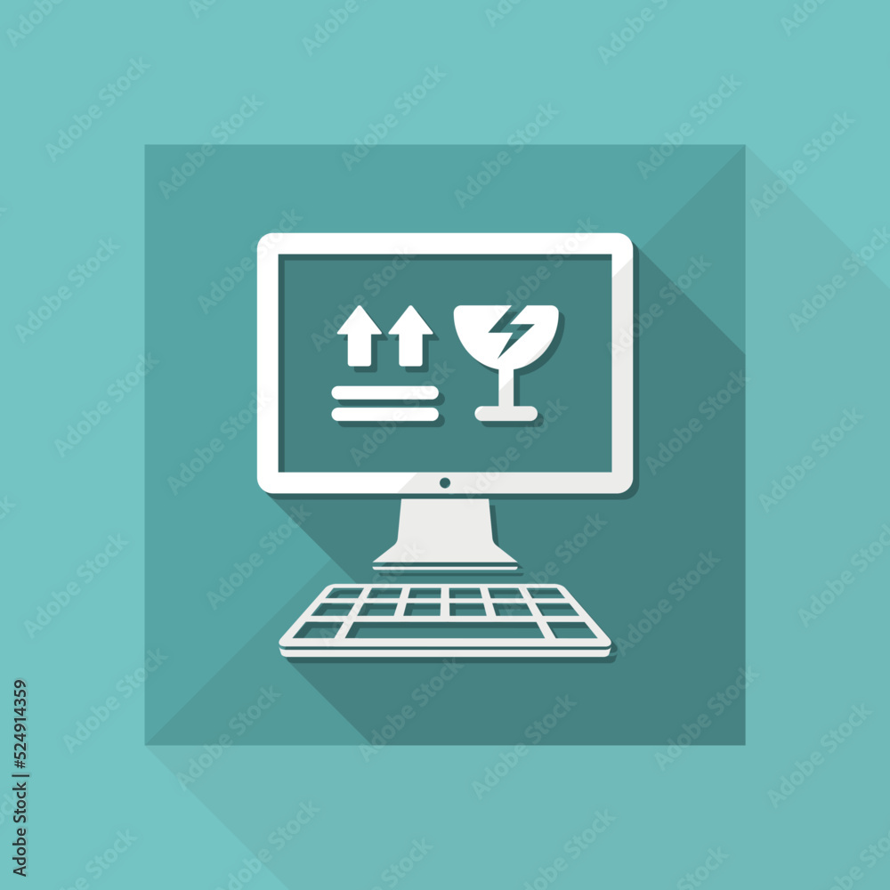 Delivery service - fragile product - Vector flat icon Delivery service - fragile product - Vector flat icon