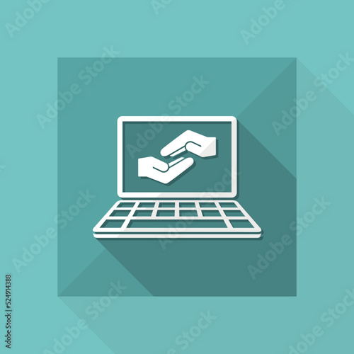 Website for help, support and charity - Vector flat icon