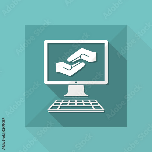 Website for help, support and charity - Vector flat icon