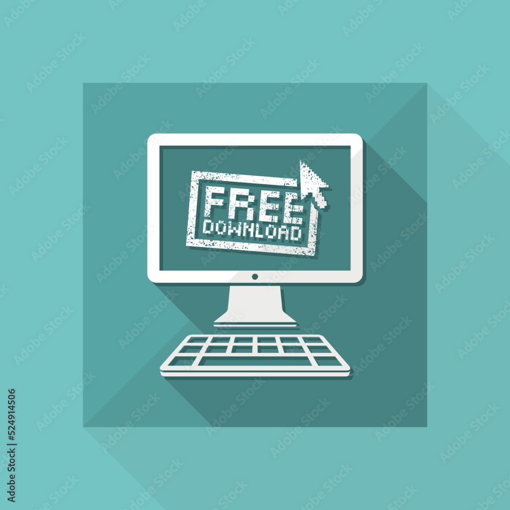 Free download grunge button - Vector flat icon Free download grunge button - Vector flat icon