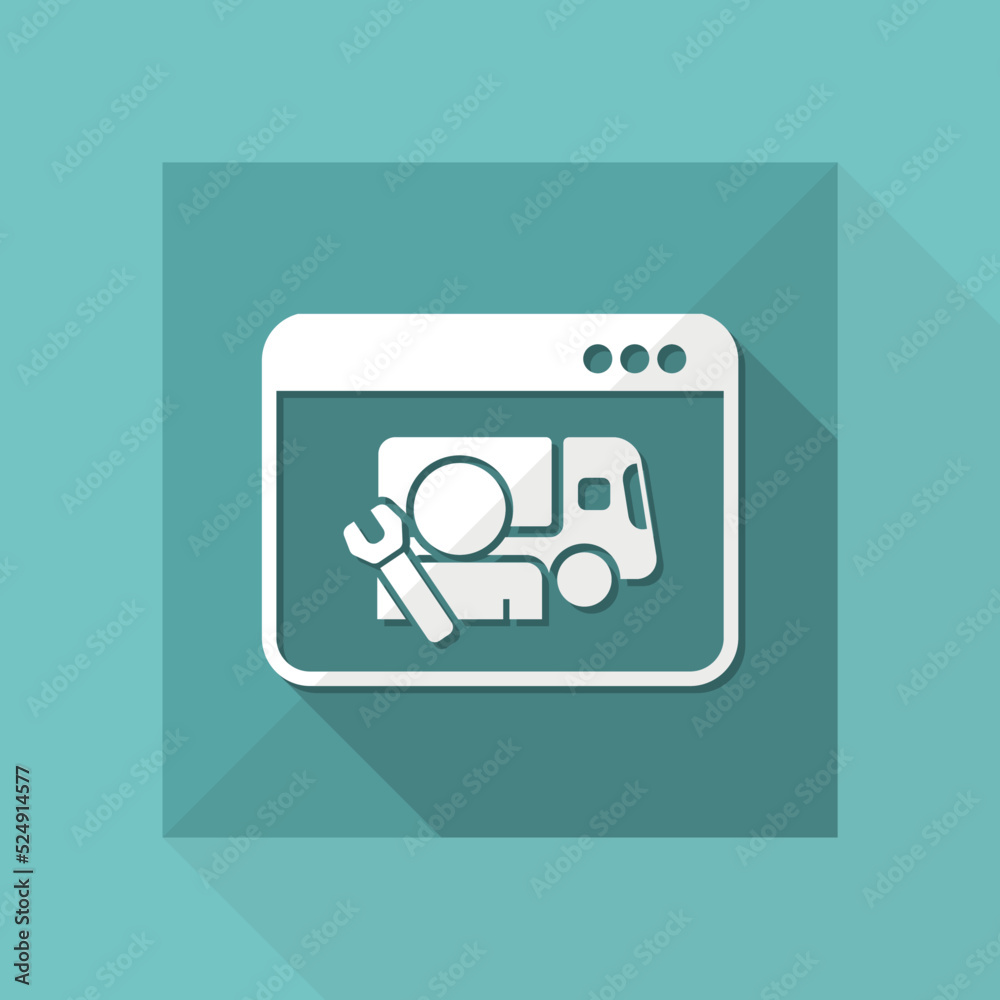 Truck assistance web service - Vector flat icon