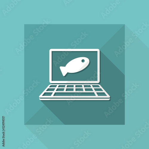 Online food shop - Fish - Vector flat icon