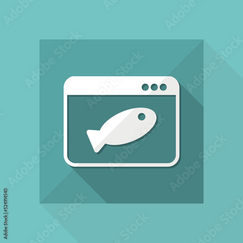 Online food shop - Fish - Vector flat icon