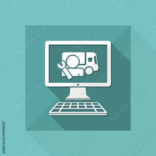 Truck assistance web service - Vector flat icon