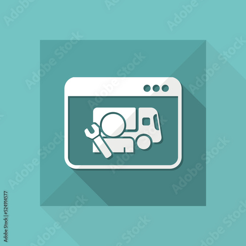 Truck assistance web service - Vector flat icon