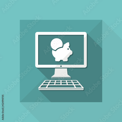 Money saving website services - Vector flat icon