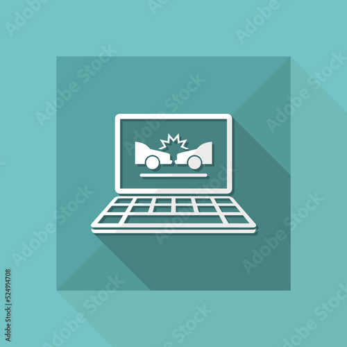 Car crash - Web assistance service - Vector flat icon