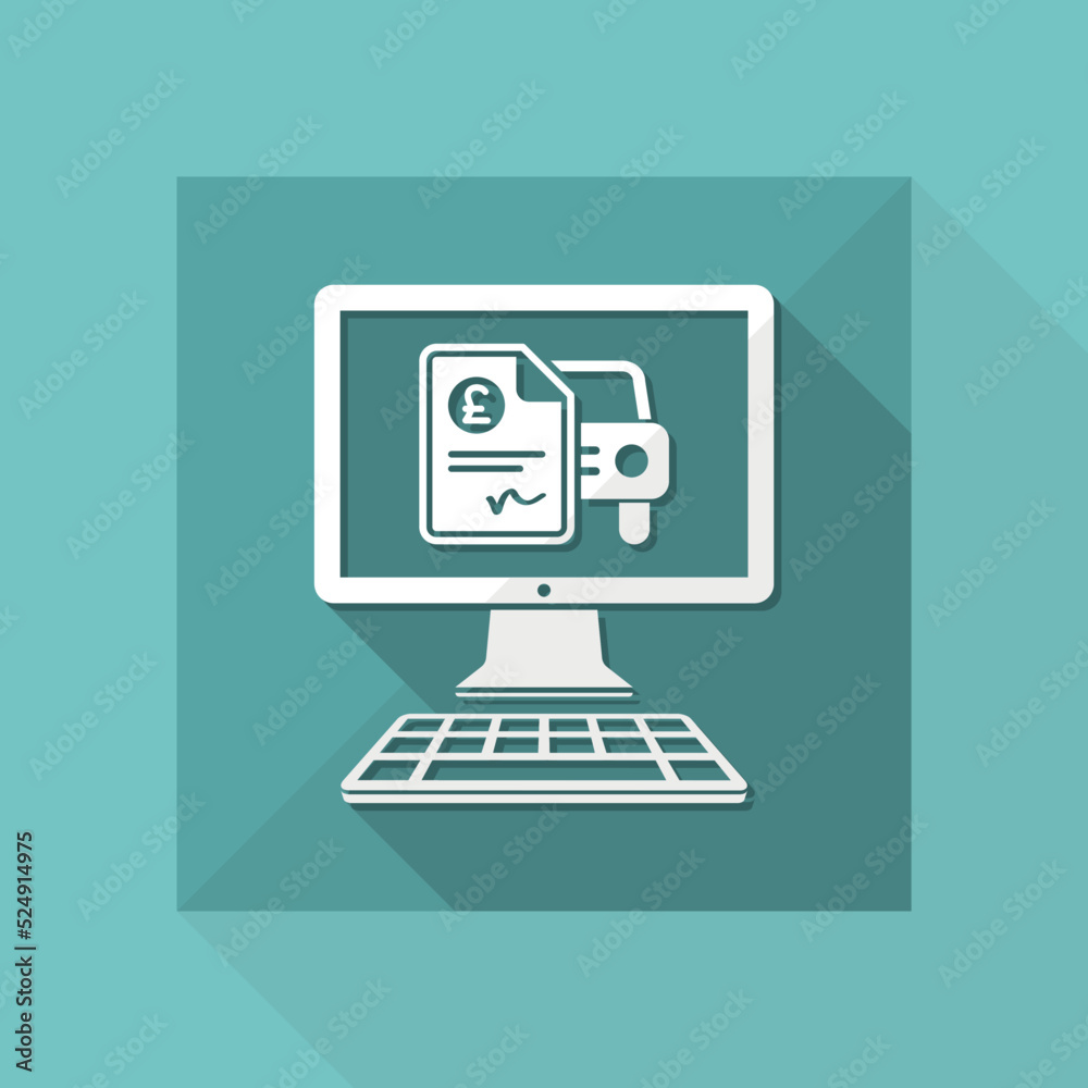 Automotive online quote - Sterling - Vector flat icon Automotive online quote - Sterling - Vector flat icon