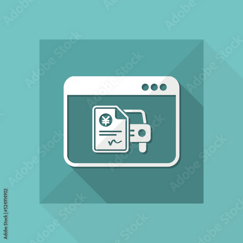 Automotive online quote - Yen - Vector flat icon