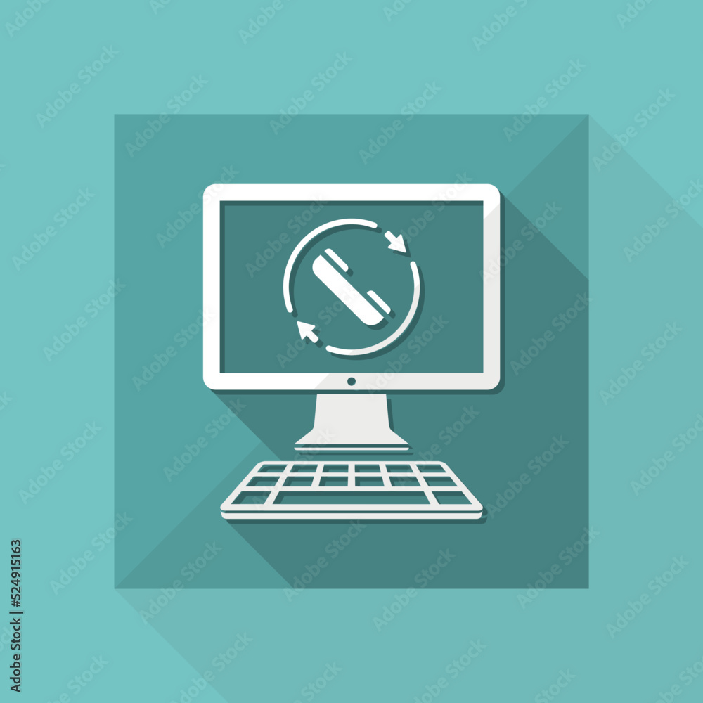 Full phone assistance application - Vector flat icon Full phone assistance application - Vector flat icon