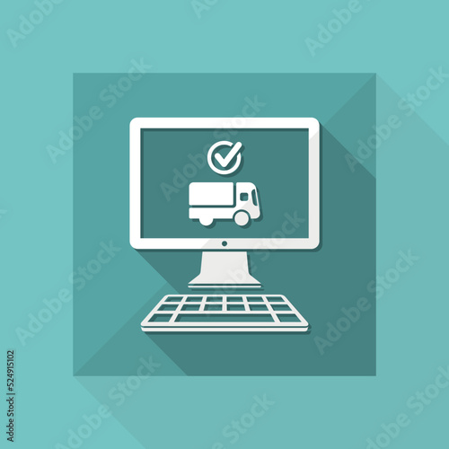 Check transport options on website - Vector flat icon