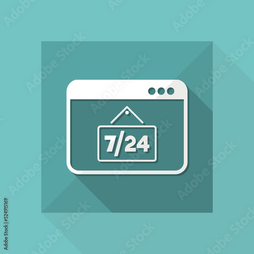E-commerce store 7/24 - Vector flat icon