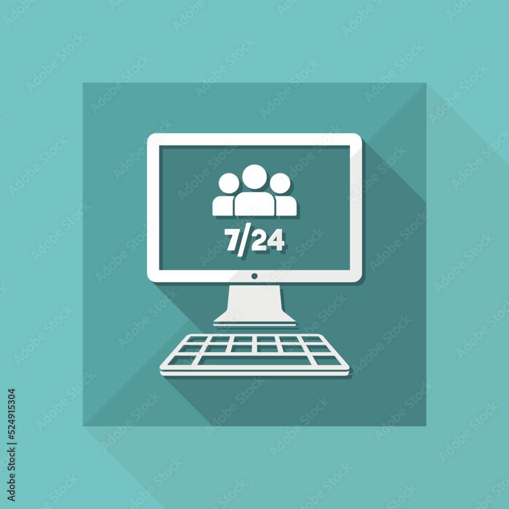 7/24 web team - Vector flat icon 7/24 web team - Vector flat icon