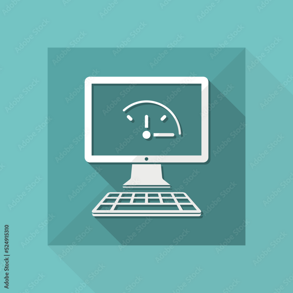 Full time online services - Vector flat icon