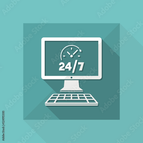 Everyday full time web services - Vector flat icon