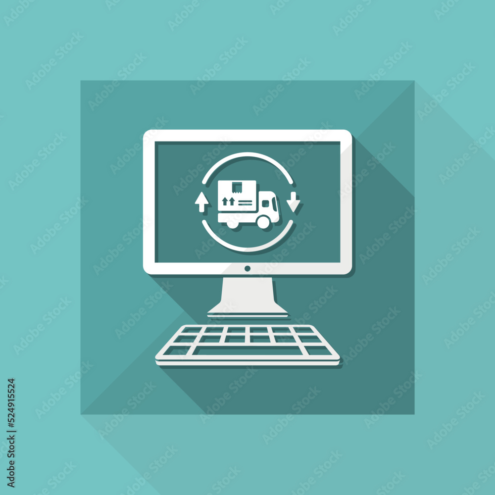 Full transport services website - Vector flat icon Full transport services website - Vector flat icon