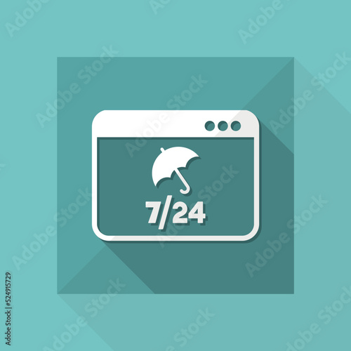 Full computer protection - Vector flat icon