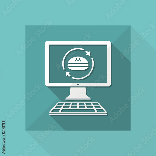 Online fast food service - Vector flat icon
