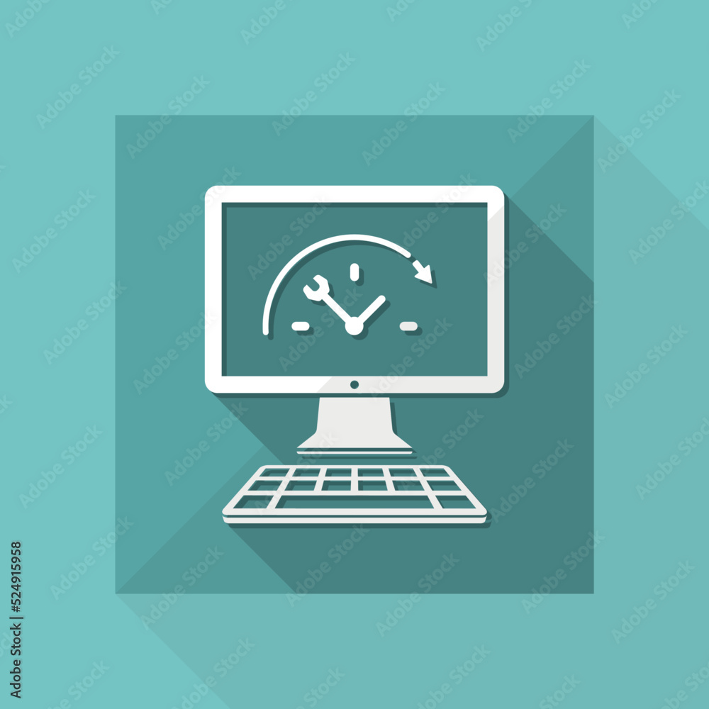 Full time technical assistance - Vector flat icon Full time technical assistance - Vector flat icon