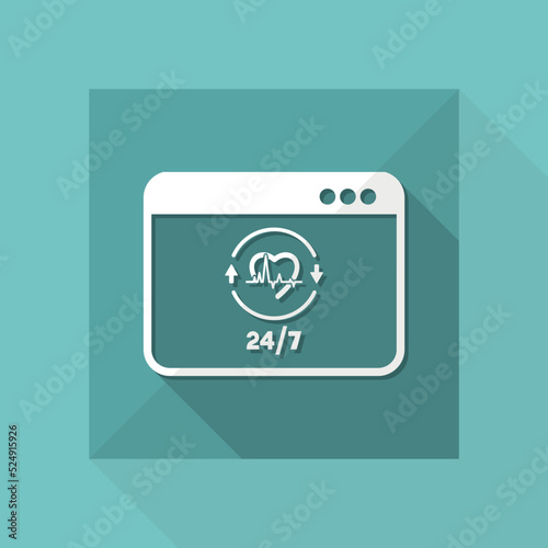 Online medical services 24/7 - Vector flat icon