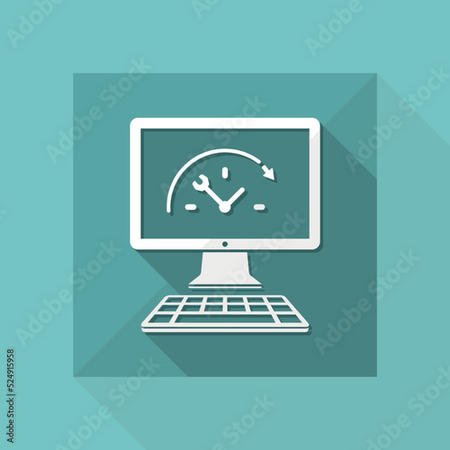 Full time technical assistance - Vector flat icon