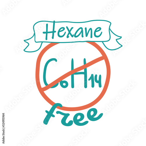 Hexane free supplement, zero ingredient sticker photo