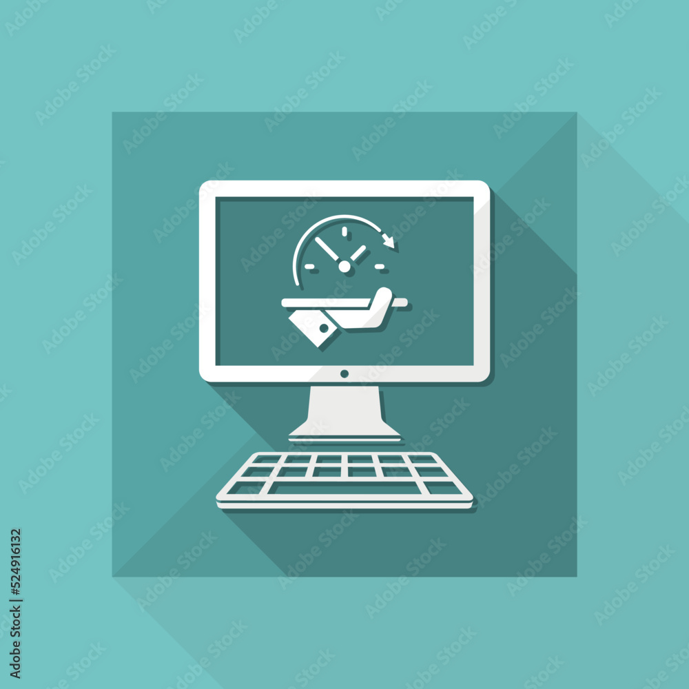 Full time online services - Vector flat icon