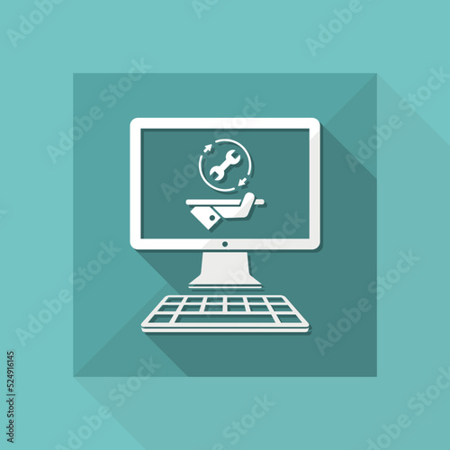 Steady computer assistance services - Vector flat icon