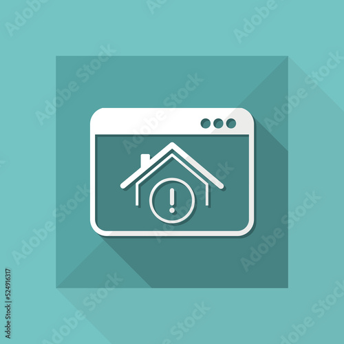 House alert web system - Vector icon of computer application