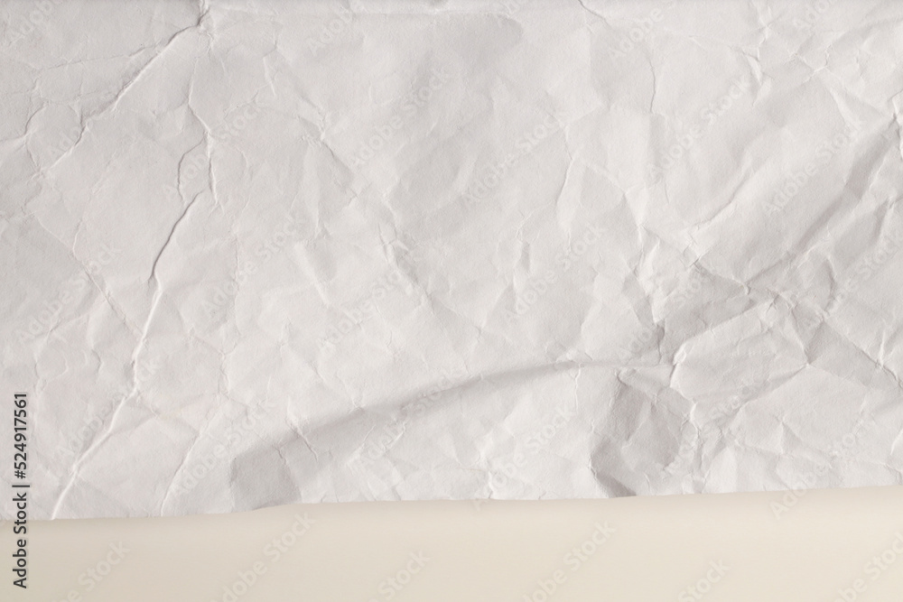 Fototapeta premium Empty Crumpled torn craft paper blank texture copy space background. Empty announcement.