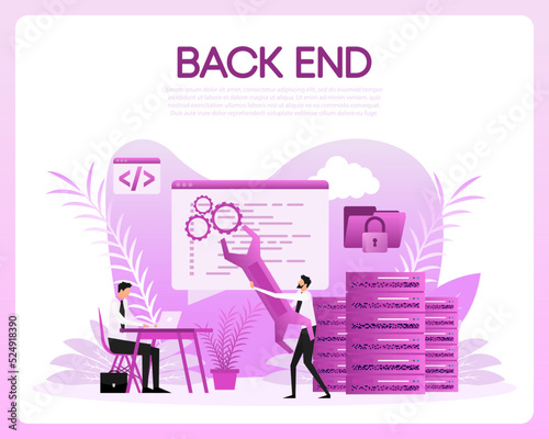 Back end people for concept design. Business concept. Icon vector