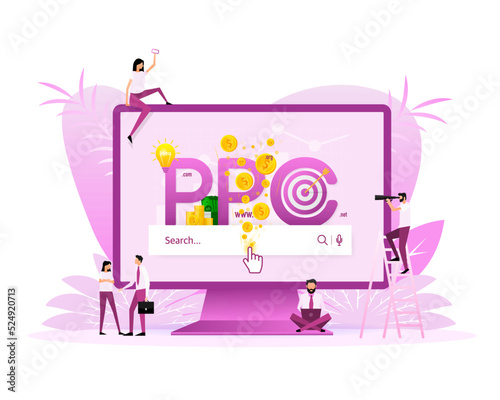 Ppc people. Web search concept. Business concept.Vector illustration digital design